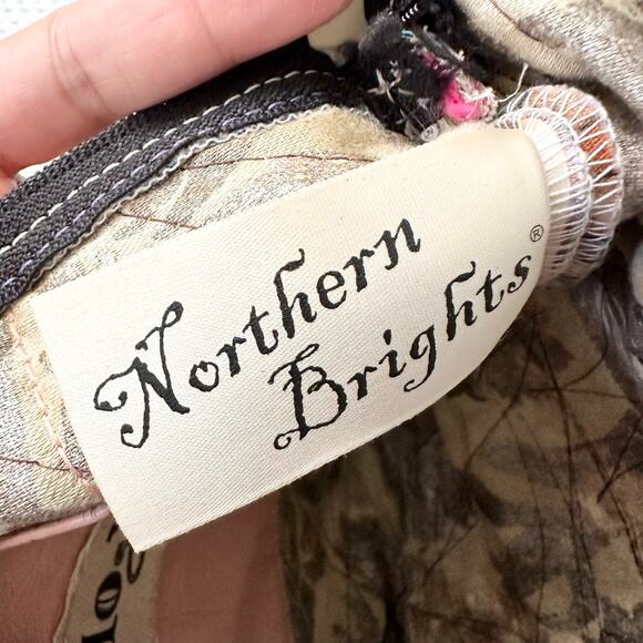 Northern Brights Morphology Mixed Media Patchwork Top Zip Fabric Crossbody Bag - Picture 11 of 12